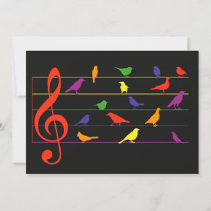 Bird Song, buntes Design Karte