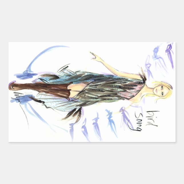 Bird Song Rechteckiger Aufkleber (Vorderseite)