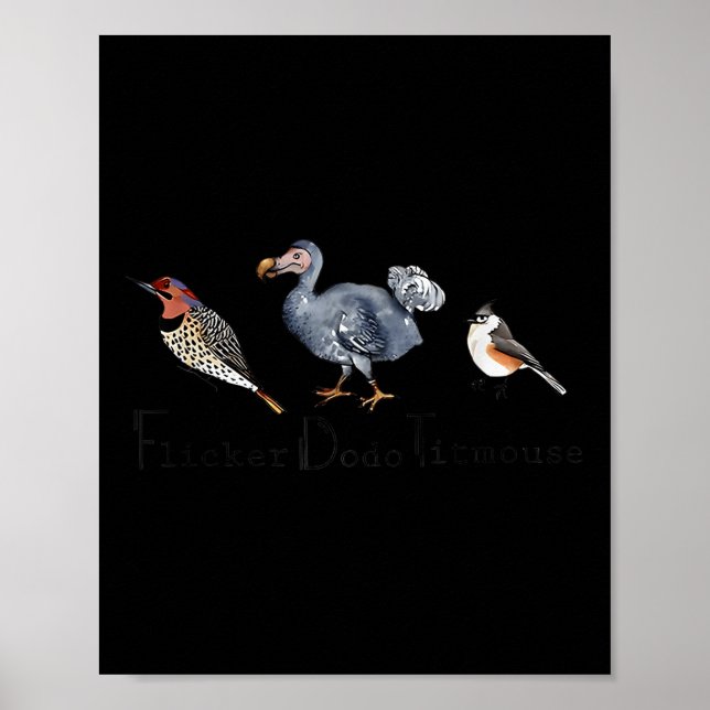 Bird Subtile Flicker Dodo Titmouse Poster (Vorne)