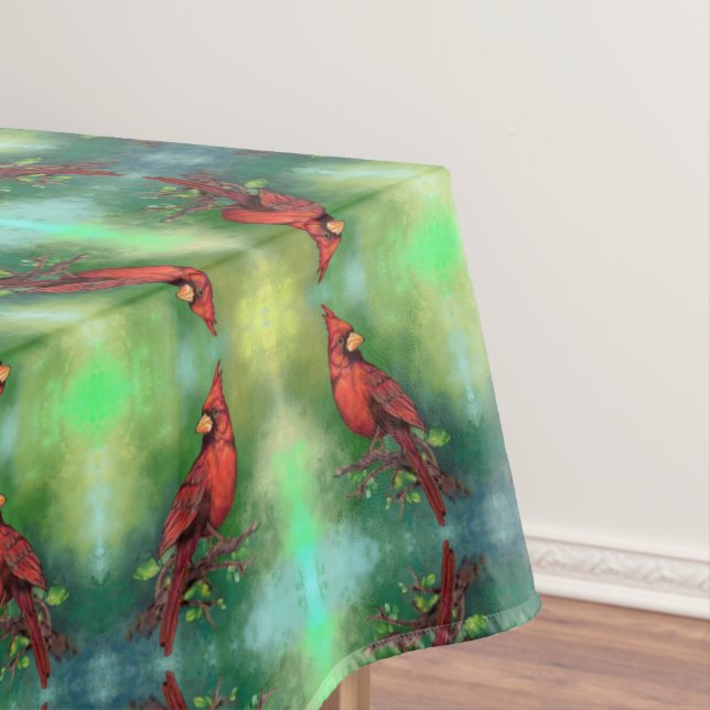 Bird Tableclout, Nordrot-Kardinal Tischdecke (Beispiel)