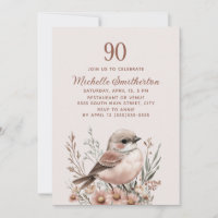 Bird Terracotta Pink 90. Geburtstag