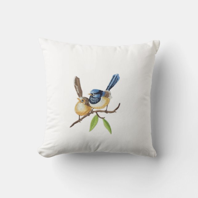 Bird  throw pillows imitating embroidery effects kissen (Vorderseite)