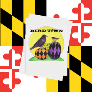 Bird Town Note Card Karte