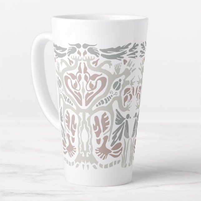 Bird Tree Art Nouveau Style drawing  Milchtasse (Linke Ecke)