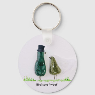 Bird tweete Hochzeit und Bräutigam Schlüsselanhänger