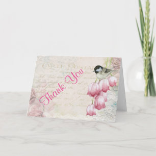 Bird und Blume Shabby Vintag Danke