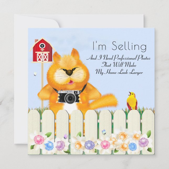 Bird und Cat Fotograf Real Anwesen Neue Zuhause Karte (Vorderseite)