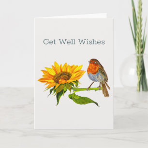 Bird und Sunflower Cheery erhalten Well Card Karte