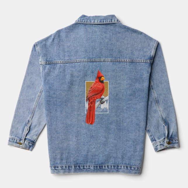 Bird Watcher Bird Kardinal Watcher Bird Watching N Jeansjacke (Rückseite)