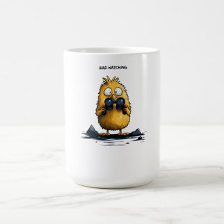 Bird Watching Funny Cartoon Character Ironic Humor Kaffeetasse