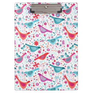 Bird Watercolor Floral Boho Klemmbrett