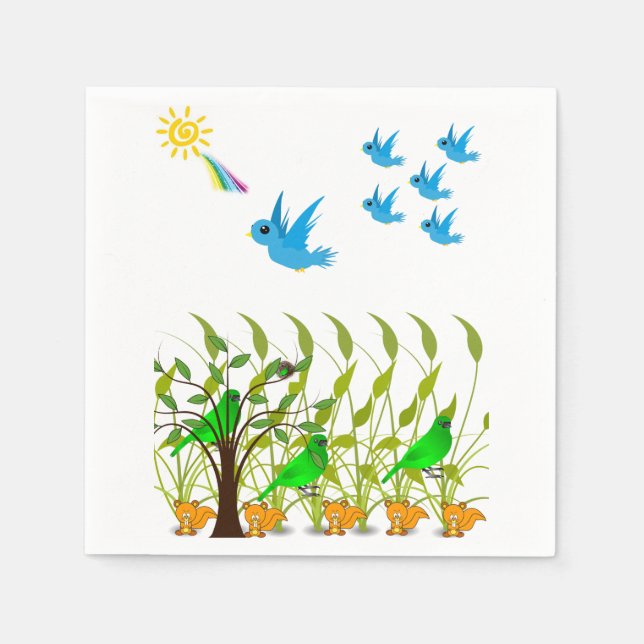 Bird Wildlife Napkin Serviette (Vorderseite)