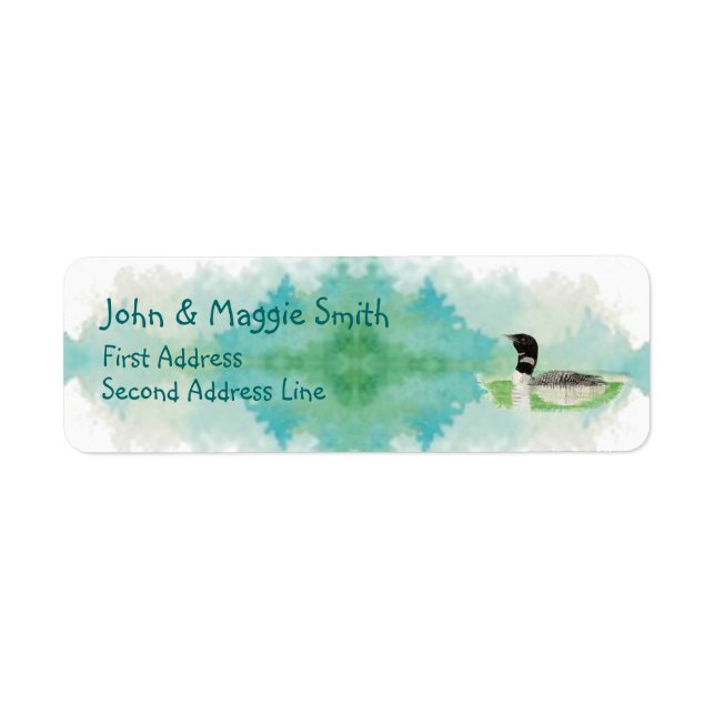 Bird Wildlife Painting Loon Address Label (Vorne)