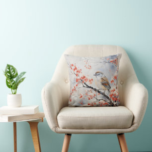 Bird Winter Blume Kissen