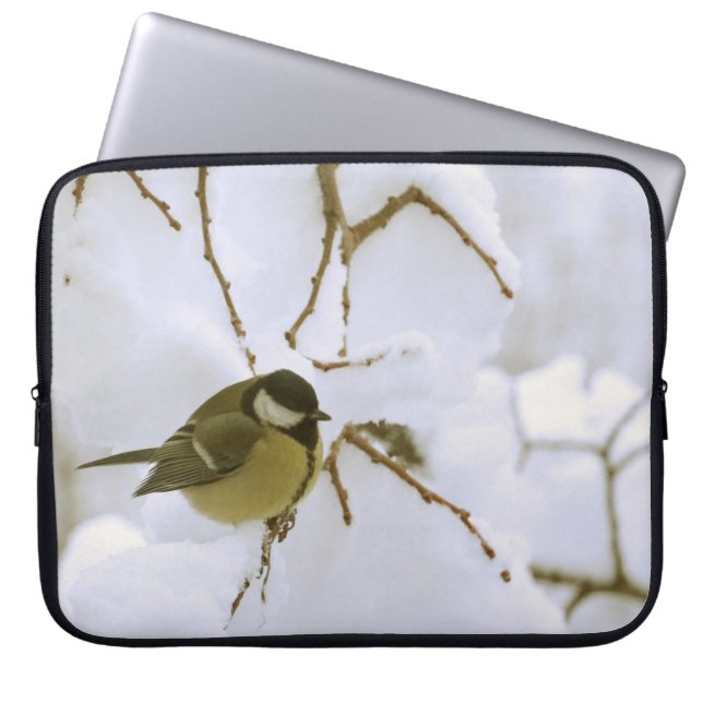 Bird Winter Foto Neopren Laptop Schlauch 15" Laptopschutzhülle (Vorderseite)