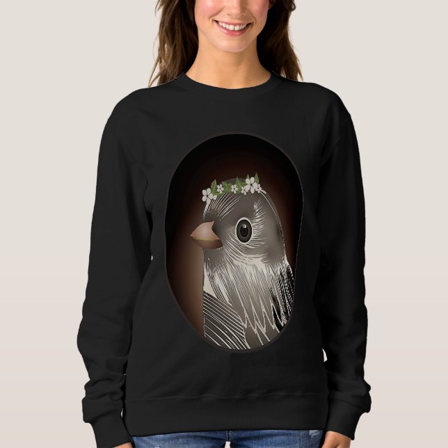 Bird with cherry blossom wreaths on the head sweatshirt (Vorderseite)