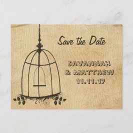 Birdcage Save the Date Ankündigungspostkarte