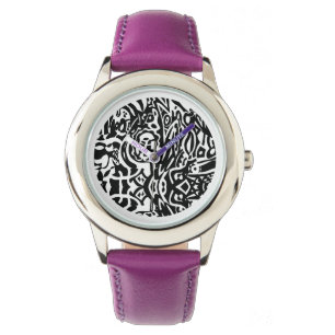 "Birdcreature" B&W Abstrakt Armbanduhr