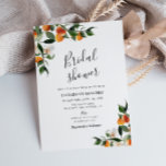 Birddusche aus Zitrusfrüchten Einladung<br><div class="desc">Schönes Design mit handgemalten Zitrusorangen und grünem Blattwerk mit schwarzem Text in der Mitte. Die Text- und die grüne Hintergrundfarbe können zusammen mit anderen Features dieser Vorlage bearbeitet werden.</div>