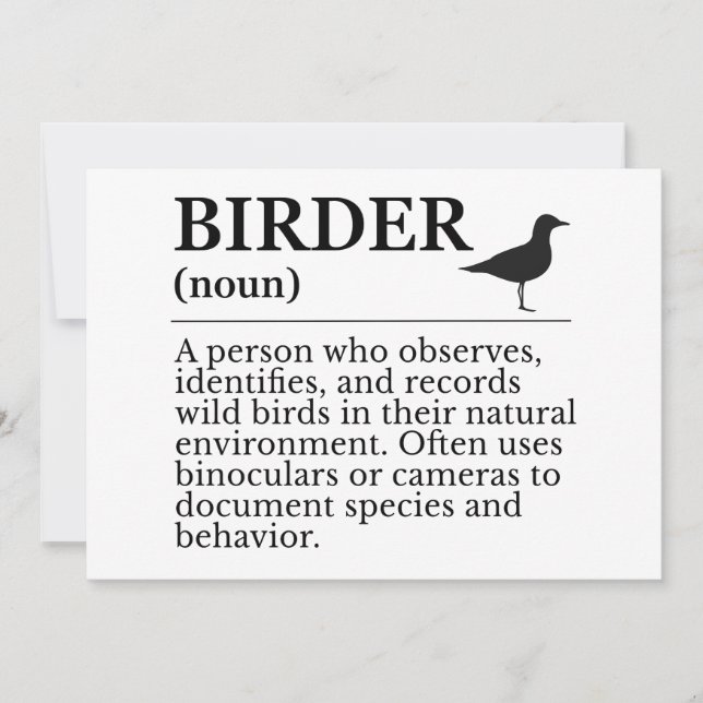 Birder definition - wild bird observer einladung (Vorderseite)