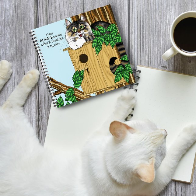 Birdhouse Bed Breakfast Cat Notizbuch (Von Creator hochgeladen)