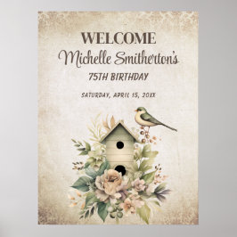 Birdhouse Botanische Natur 75. Geburtstag Poster