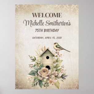 Birdhouse Botanische Natur 75. Geburtstag Poster