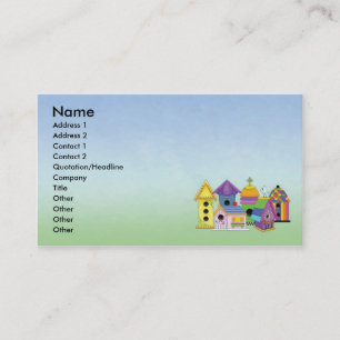 Birdhouse Cluster Business Card mit Hintergrund Visitenkarte