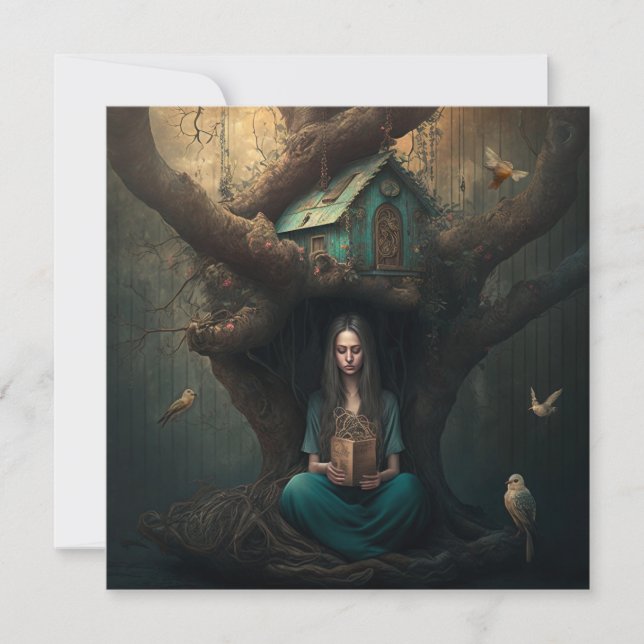 Birdhouse Dreams Feiertagskarte (Vorderseite)