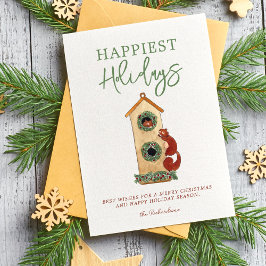 Birdhouse Eichhörnchen Foto Collage Holiday Card Feiertagskarte