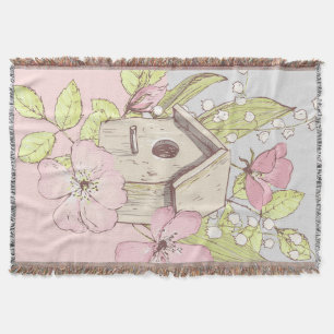 Birdhouse Floral Colorblock Decke