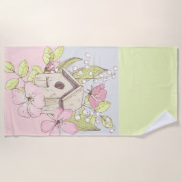 Birdhouse Floral Colorblock Strandtuch