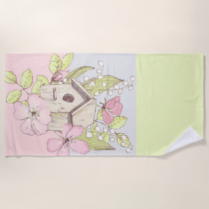 Birdhouse Floral Colorblock Strandtuch