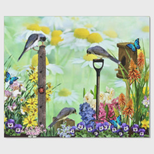 Birdhouse Flower Garden Geschenkpapier
