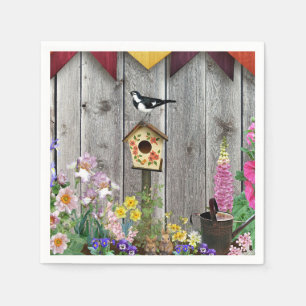 Birdhouse Flower Garden Serviette