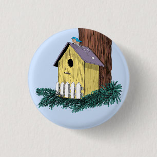 Birdhouse Illustration Button