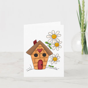Birdhouse mit Daisies und Kunst des Herzens Karte