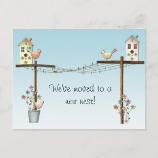 Birdhouse New Address Postcard Ankündigungspostkarte