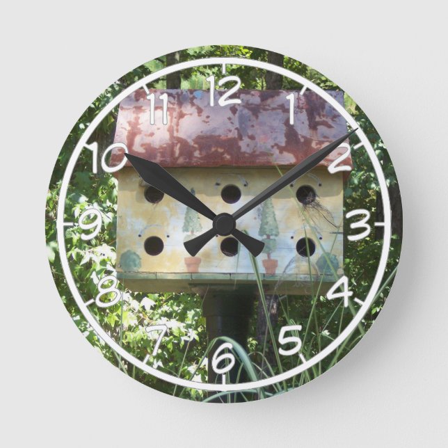 Birdhouse Runde Wanduhr (Vorderseite)