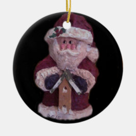 BIRDHOUSE SANTA CHRISTMAS ORNAMENT