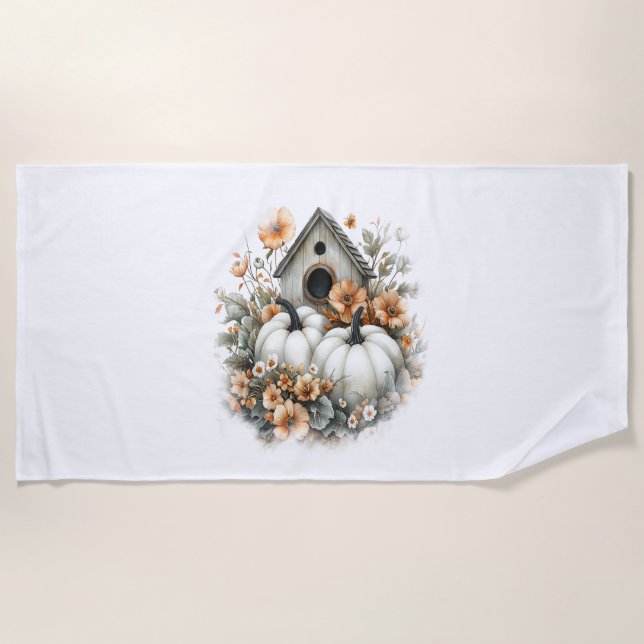 Birdhouse Shirt Country Pumpkin Strandtuch (Vorderseite)