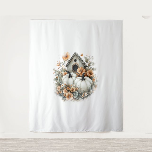 Birdhouse Shirt Country Pumpkin Wandteppich (Vorderseite)