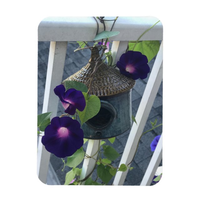 Birdhouse With Morning Glories Magnet (Vertikal)