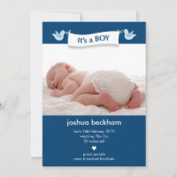 Birdie Banner Baby Foto Geburtsankündigung