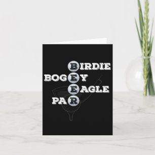 Birdie Bogey Eagle Par Beer Golf Ball Funny Golfer Karte