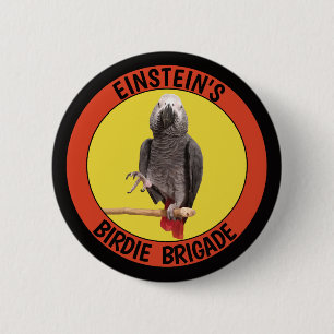 Birdie Brigade Congo African Gray Parrot Button