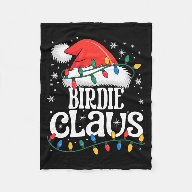 Birdie Claus Funny Xmas Christmas Grandma Holiday  Fleecedecke (Vorderseite)