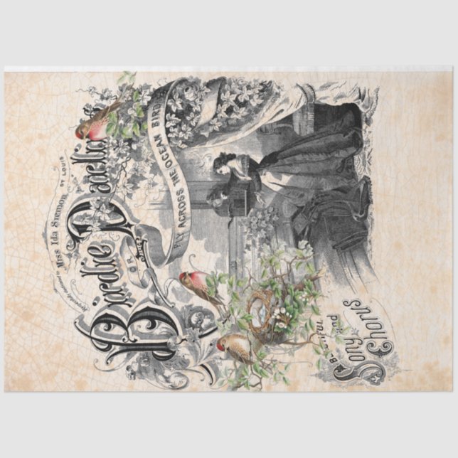 Birdie Darling Decoupage Seidenpapier (Vorderseite)