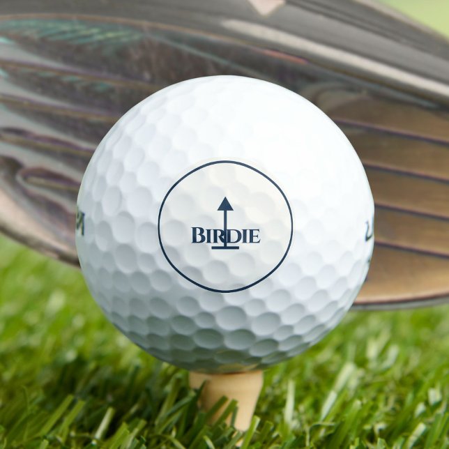 Birdie Deep Sea Blue auf fast weißem Grund Golfball (Von Creator hochgeladen)