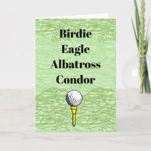 Birdie Eagle Albatross Condor Golf Birthday Card Karte